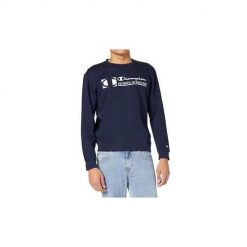 Bluza sportowa męska Champion 217995BS501. Niebieskie bluzy bez kaptura Champion, m, bez wzorów, bez kaptura. Za 128.70 zł.