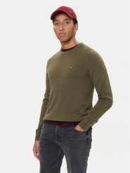 Tommy Hilfiger Sweter MW0MW28046 Zielony Regular Fit. Zielone swetry rozpinane Tommy Hilfiger, l, bez wzorów, z bawełny, bez kołnierzyka, bez ramiączek. Za 469.99 zł.