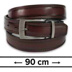 Dwustronny Pasek do Spodni, Czarno-Brązowy, 90 cm, Elegancki, Męski, Skórzany -ZET. Brązowe paski Zet, bez wzorów, ze skóry, eleganckie. Za 89.00 zł.