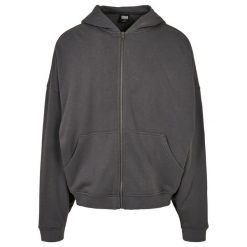 Męska Kurtka Z Lat 90tych Z Kapturem Zapinana Na Zamek Błyskawiczny. Szare kurtki Urban Classics, l, bez wzorów, z kapturem. Za 220.99 zł.