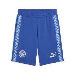 Męskie szorty dresowe Manchester City KING PUMA. Niebieskie krótkie spodenki sportowe Puma, m, bez wzorów, z bawełny. Za 199.00 zł.