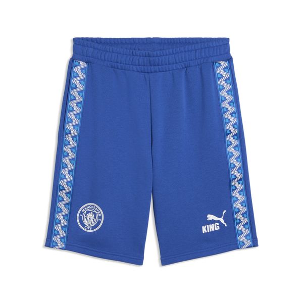 Męskie szorty dresowe Manchester City KING PUMA. Niebieskie krótkie spodenki sportowe Puma, m, bez wzorów, z bawełny. Za 199.00 zł.
