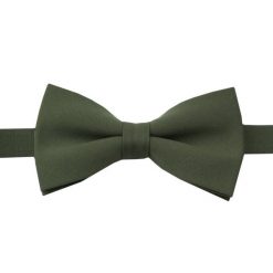 Wełniana Mucha Męska - His Story - Khaki. Zielone krawaty i muchy His Story, z aplikacjami, z wełny. Za 49.00 zł.