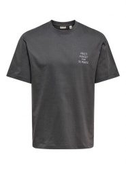 ONLY & SONS Koszulka w kolorze antracytowym rozmiar: L. Czarne bezrękawniki Only & Sons, l, bez wzorów, z bawełny, bez kołnierzyka, bez ramiączek. Za 77.95 zł.