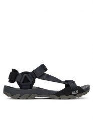 Jack Wolfskin Sandały Ridge A65589 Czarny. Czarne sandały Jack Wolfskin, z materiału, bez zapięcia. Za 379.99 zł.