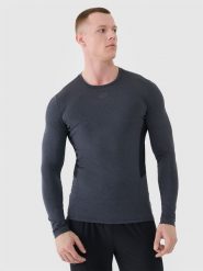 4F Longsleeve treningowy szybkoschnący męski - szary M. Szare koszulki z długim rękawem 4F, m, bez wzorów, z dzianiny, bez ramiączek. Za 129.99 zł.