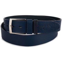 Pasek skórzany BELTIMORE r.120-135 cm E15 granatowy. Niebieskie paski bez wzorów. Za 54.90 zł.