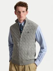 Polo Ralph Lauren Sweter 710B23522001 Szary Regular Fit. Szare swetry rozpinane Polo Ralph Lauren, m, bez wzorów, z bawełny, bez kołnierzyka, bez ramiączek. Za 1,199.00 zł.