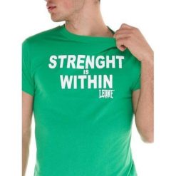 Koszulka sportowa męska Fuo. Zielone t-shirty sportowe LEONE 1947 APPAREL, bez wzorów, z bawełny, bez ramiączek, na fitness i siłownię. Za 79.99 zł.