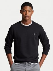 Polo Ralph Lauren Bluza 710888284003 Czarny Regular Fit. Czarne bluzy Polo Ralph Lauren, m, bez wzorów, z bawełny, bez kaptura. Za 499.99 zł.