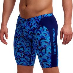 Spodenki do pływania Jammery Funky Trunks Hill Billy Blues. Niebieskie krótkie spodenki sportowe Funky Trunks, l, bez wzorów, z materiału. Za 219.00 zł.