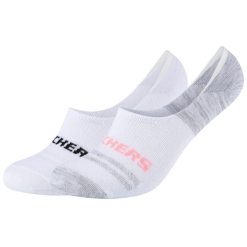 Skarpetki sportowe dla dorosłych 2PPK Mesh Ventilation Footies Socks. Białe skarpetki sportowe Skechers, bez wzorów, z bawełny. Za 29.99 zł.