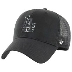 Czapka z daszkiem męska MLB LA Dodgers Cap. Czarne czapki z daszkiem 47 Brand, na lato, bez wzorów, z bawełny. Za 147.00 zł.