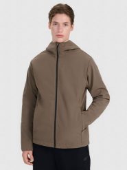 4F Kurtka softshell wiatroodporna membrana 5000 męska - brązowa XXL. Brązowe kurtki 4F, m, bez wzorów, z dzianiny, z kapturem. W wyprzedaży za 199.99 zł.