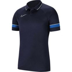Koszulka sportowa męska Nike DF Academy 21 Polo. Niebieskie koszulki polo Nike, m, bez wzorów, bez kołnierzyka, bez ramiączek. Za 165.55 zł.