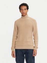 Jack&Jones Golf Cody 12262152 Beżowy Regular Fit. Brązowe golfy Jack&Jones, m, bez wzorów, z bawełny, bez kołnierzyka, bez ramiączek. Za 89.99 zł.