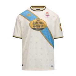 Trzeci trykot Deportivo La Corogne 2026. Białe t-shirty sportowe Kappa, bez wzorów, bez ramiączek, do piłki nożnej. Za 442.00 zł.