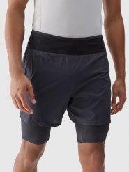 4F Szorty sportowe w kolorze antracytowym rozmiar: M. Czarne krótkie spodenki sportowe 4F, m, bez wzorów, z materiału. Za 137.10 zł.