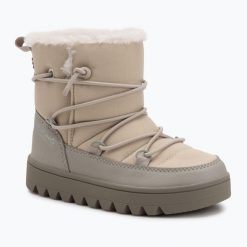 Śniegowce Viking Footwear Snowflake Warm Waterproof SL. Brązowe śniegowce Viking, z kauczuku, przed kolano, bez zapięcia. Za 229.99 zł.
