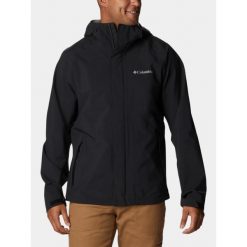 Płaszcz przeciwdeszczowy męski Columbia Earth Explorer II Shell. Czarne kurtki przeciwdeszczowe Columbia, m, bez wzorów, bez kaptura. Za 639.00 zł.