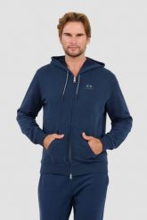 LA MARTINA Granatowa bluza Hooded Cot. Niebieskie bluzy La Martina, l, bez wzorów, bez kaptura. W wyprzedaży za 355.12 zł.