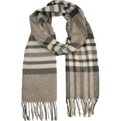 Szalik Beżowy w Kratkę, z Frędzlami, Cashmink Miękki, Męski -V.Fraas. Brązowe szaliki V. Fraas, bez wzorów, z materiału. Za 59.00 zł.