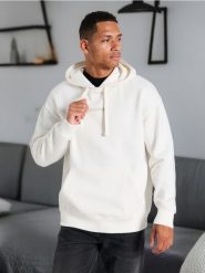 Bluza z kapturem - kremowy. Białe bluzy z kapturem Sinsay, l, bez wzorów, z kapturem. Za 39.99 zł.