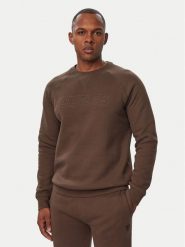 Guess Bluza Z4YQ16 K9V31 Brązowy Regular Fit. Brązowe bluzy Guess, l, z aplikacjami, z bawełny, bez kaptura. Za 294.99 zł.