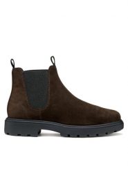 Geox Sztyblety U Spherica Ec7 U46FRA 00022 C6006 Brązowy. Brązowe botki sznurowane Geox, bez wzorów, ze skóry, bez obcasa, bez zapięcia. Za 539.99 zł.