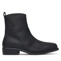 Botki Tommy Hilfiger. Czarne botki sznurowane Tommy Hilfiger, bez wzorów, bez obcasa, bez zapięcia. Za 949.99 zł.