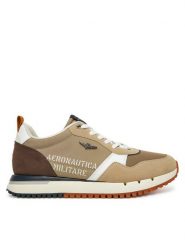 Aeronautica Militare Sneakersy 251SC283CT3544 Beżowy. Brązowe buty sportowe casual Aeronautica Militare, bez wzorów, ze skóry, bez zapięcia. Za 659.99 zł.