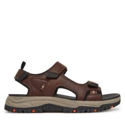 Sandały Skechers. Brązowe sandały Skechers, bez zapięcia. Za 199.99 zł.