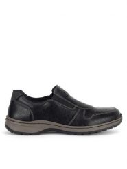 Rieker Półbuty 03355-00 Czarny. Czarne eleganckie półbuty Rieker, bez wzorów, z syntetyku, bez obcasa, bez zapięcia. Za 339.99 zł.