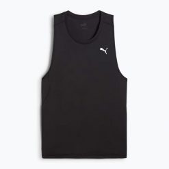 Koszulka do biegania męska PUMA Velocity Tank Poly. Czarne t-shirty sportowe Puma, bez wzorów, bez ramiączek, do biegania. Za 138.75 zł.