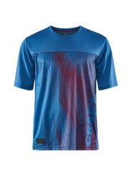 Craft Koszulka kolarska "Core Offroad XTS" w kolorze niebiesko-ciemnofioletowym rozmiar: L. Niebieskie t-shirty sportowe Craft, bez wzorów, z materiału, bez ramiączek, rowerowe. Za 83.42 zł.