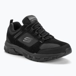 Buty męskie SKECHERS Oak Canyon. Czarne buty turystyczne Skechers, bez wzorów, bez zapięcia. Za 209.99 zł.