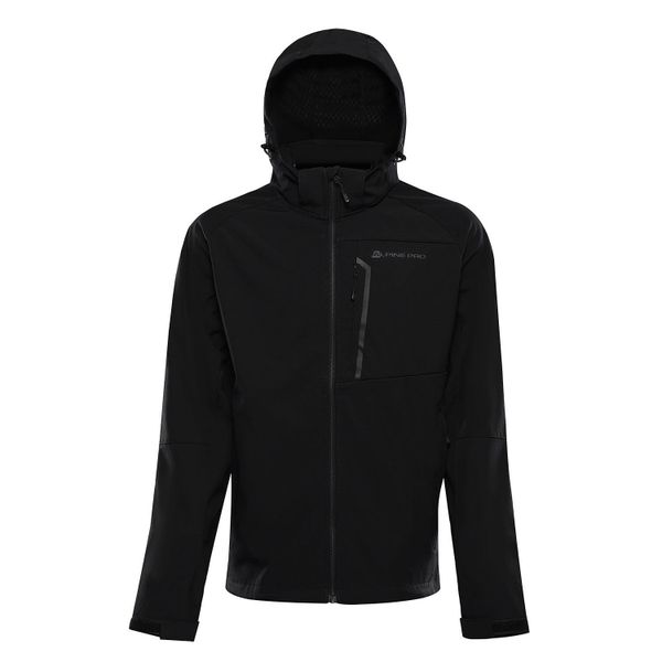 Kurtka męska trekkingowa softshell Alpine Pro Hoor. Czarne kurtki Alpine Pro, m, bez wzorów, z softshellu, bez kaptura. W wyprzedaży za 519.00 zł.