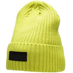 Czapka męska 4F soczysta zieleń. Zielone czapki zimowe 4F, bez wzorów, z materiału. Za 47.99 zł.