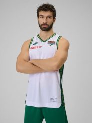 4F Koszulka meczowa replika domowa z sezonu 2025/26 męska 4F x Zastal Zielona Góra - biała M. Białe bezrękawniki 4F, m, bez wzorów, z materiału, bez kołnierzyka, bez ramiączek. Za 219.99 zł.