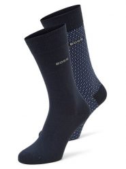 BOSS Skarpety w 2-paku Mężczyźni Bawełna niebieski, 39-42. Niebieskie skarpety Boss, bez wzorów, z bawełny. Za 69.95 zł.