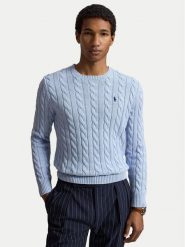 Polo Ralph Lauren Sweter Cable 710775885545 Niebieski jasny Regular Fit. Niebieskie swetry rozpinane Polo Ralph Lauren, m, bez wzorów, z bawełny, bez kołnierzyka, bez ramiączek. Za 949.99 zł.