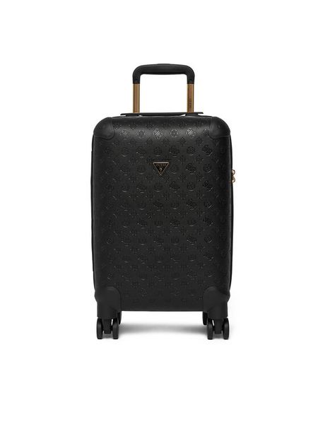 Guess Walizka kabinowa Wilder Travel TWDP74 52983 Czarny. Czarne walizki Guess, z aplikacjami, ze skóry. Za 663.99 zł.