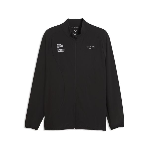 Męska kurtka rozgrzewkowa PUMA × HYROX DRYELITE PUMA. Czarne kurtki Puma, m, bez wzorów, z materiału, bez kaptura. Za 399.00 zł.