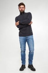 Sweter męski Sanjor JOOP! JEANS. Swetry nierozpinane JOOP! Jeans, m, bez wzorów, z jeansu, bez kołnierzyka, bez ramiączek. W wyprzedaży za 538.85 zł.