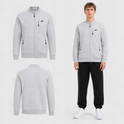 BLUZA MĘSKA DRESOWA 4F ROZPIANANA BEZ KAPTURA 4XL M2547 KOLOR SZARY. Szare bluzy z kapturem 4F, l, bez wzorów, z bawełny, bez kaptura. Za 119.00 zł.