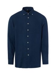 Nils Sundström koszula lniana Mężczyźni Modern Fit len (100%) niebieski, M. Niebieskie koszule Nils Sundström, m, bez wzorów, ze lnu, bez kołnierzyka, bez ramiączek. Za 229.95 zł.