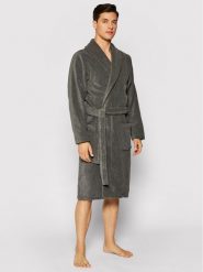 Tommy Hilfiger Szlafrok 2S87905539 Szary. Szare szlafroki Tommy Hilfiger, m, bez wzorów, z bawełny, bez ramiączek, bez kaptura. Za 399.99 zł.