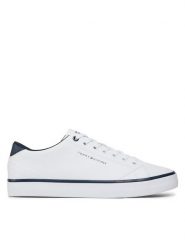 Tommy Hilfiger Sneakersy Th Hi Vulc Core Low Leather FM0FM05041 Biały. Białe buty sportowe casual Tommy Hilfiger, bez wzorów, ze skóry, bez zapięcia. Za 289.99 zł.