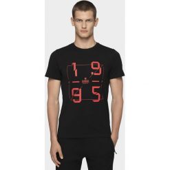 T-shirt męski TSM073 - głęboka czerń. T-shirty 4F, m, bez wzorów, bez kołnierzyka, bez ramiączek. W wyprzedaży za 49.99 zł.