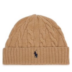 Czapka Polo Ralph Lauren. Brązowe czapki zimowe Polo Ralph Lauren, bez wzorów. Za 519.99 zł.